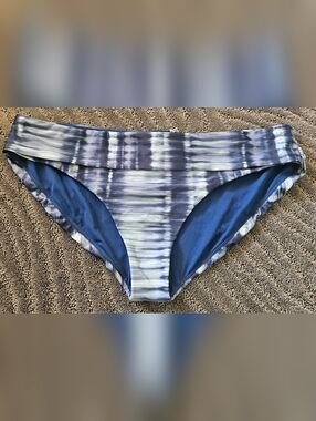 Prana Women's Blue and White Tie-Dye Swim Bottoms